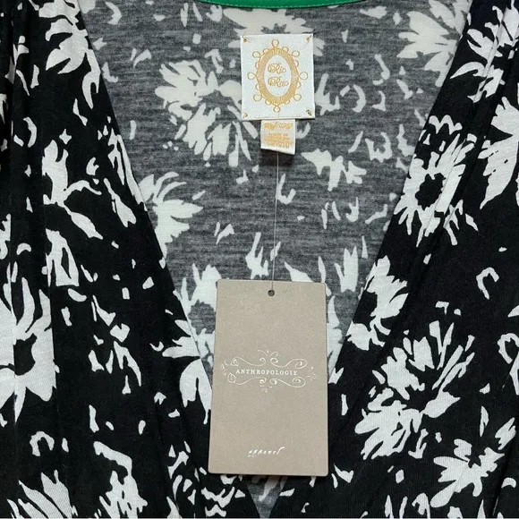 Anthropologie Floral Top Green Satin Sash NWT Size XS Preppy Cottagecore Y2K NDS - Picture 9 of 11